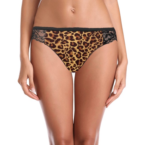 Leopard Pattern Women Women's Lace Panty (Model L41)