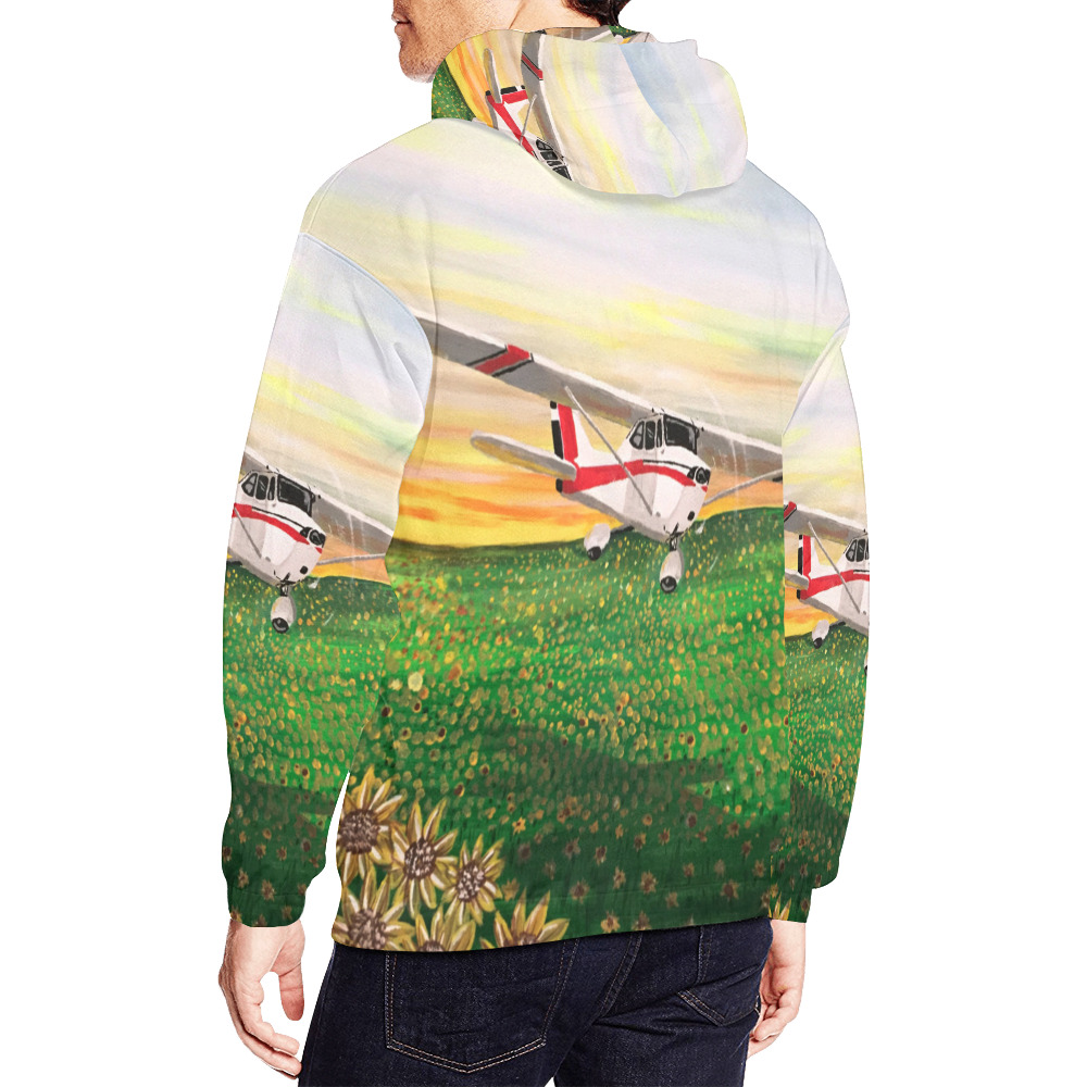 The Flight Of Sunflowers All Over Print Hoodie for Men (USA Size) (Model H13)