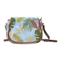Colorful Tropical Pattern (10) Saddle Bag/Large (Model 1649)