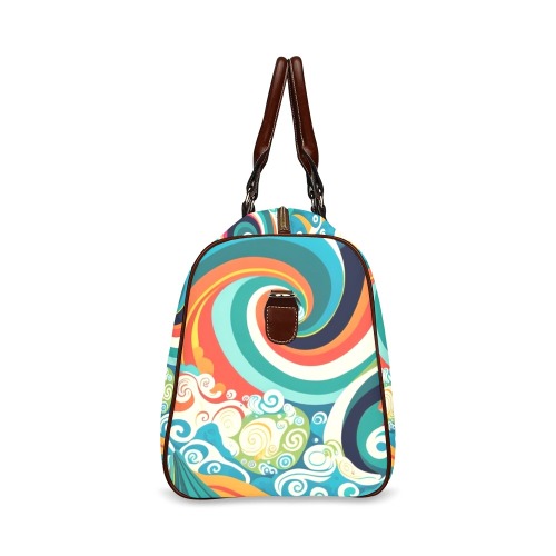 Colorful Ocean Waves Waterproof Travel Bag/Large (Model 1639)