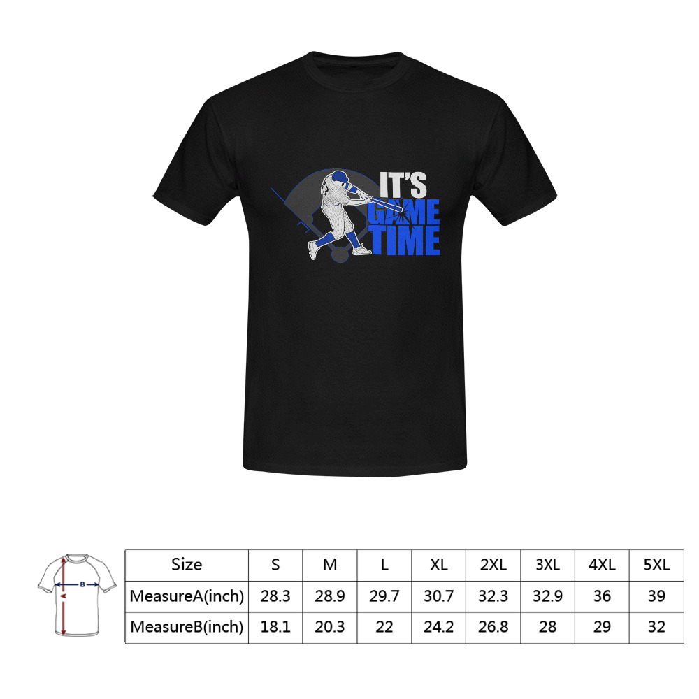 Its Game Time - Baseball - Blue Men's T-Shirt in USA Size (Front Printing Only)