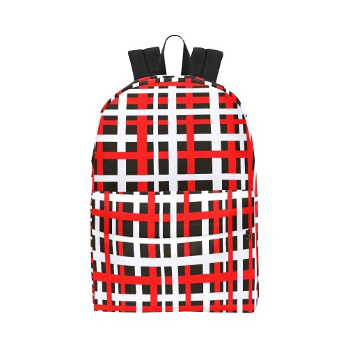 Interlocking Stripes Black White Red Unisex Classic Backpack (Model 1673)