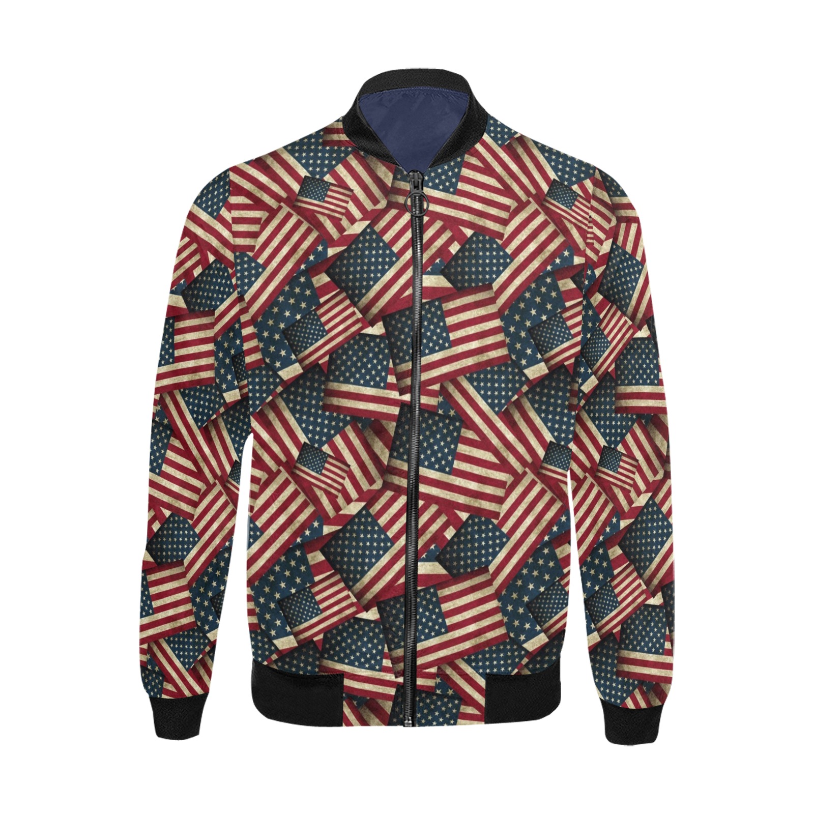 Patriotic USA American Flag Art All Over Print Bomber Jacket for Men (Model H31)