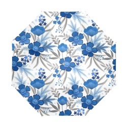 Beautiful Blue Floral Anti-UV Foldable Umbrella (U08)