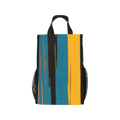 Black Turquoise And Orange Go! Abstract Art Foldable Picnic Tote Bag (Model 1718)