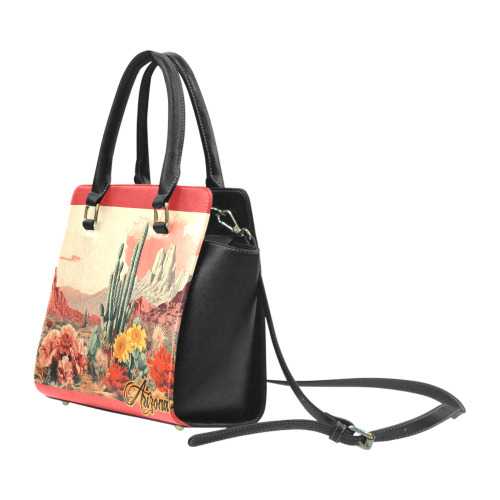 Arizona Desert Flowers Rivet Shoulder Handbag (Model 1645)