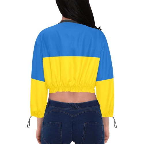UKRAINE Cropped Chiffon Jacket for Women (Model H30)