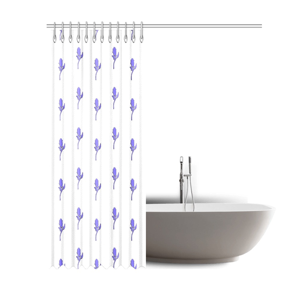 Custom purple with white rose1920black 670x670-1 Shower Curtain 69"x84"