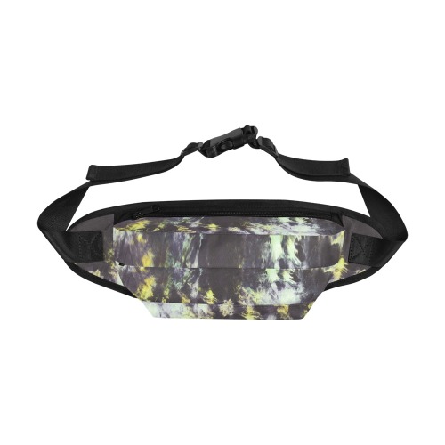 Green and black colorful marbling Fanny Pack/Large (Model 1676)