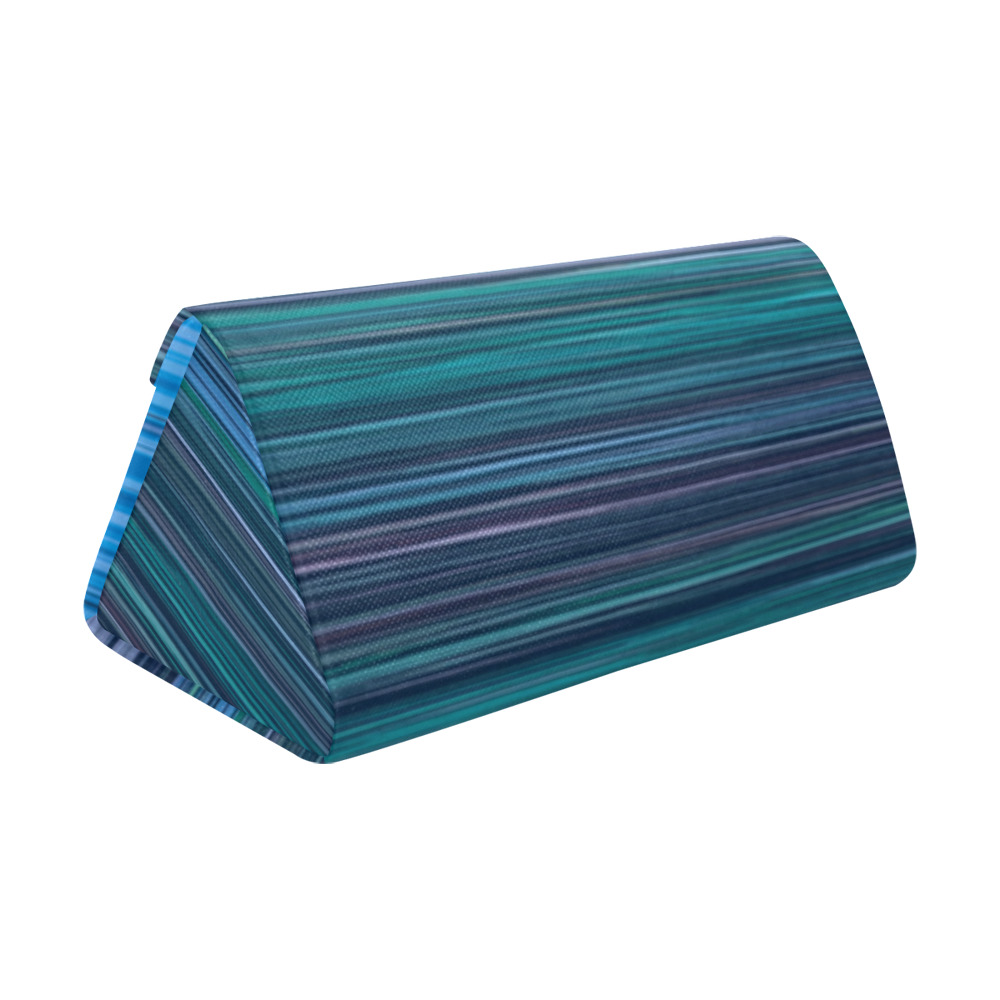 Abstract Blue Horizontal Stripes Custom Foldable Glasses Case