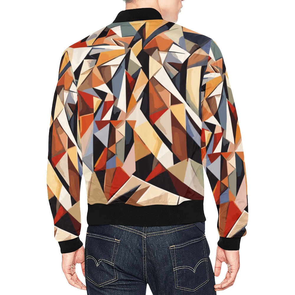 Avant-garde abstract geometric art of warm colors All Over Print Bomber Jacket for Men (Model H19)