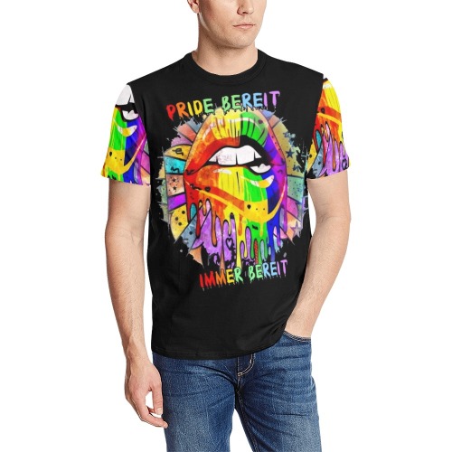 Pride Bereit 2022 by Nico Bielow Men's All Over Print T-Shirt (Solid Color Neck) (Model T63)