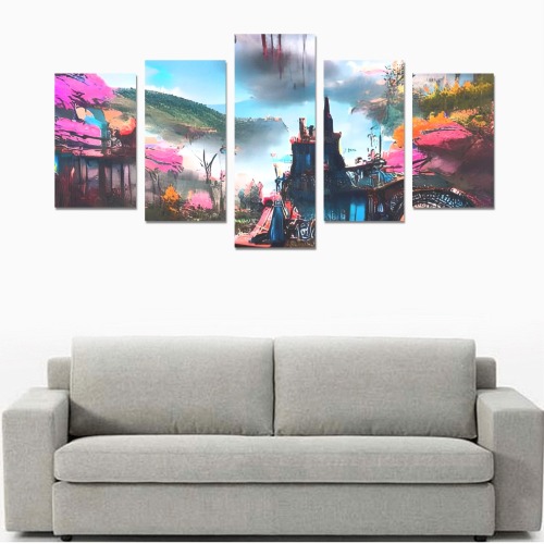 Post Apocalyptic Fairy Tale Land Canvas Print Sets C (No Frame)