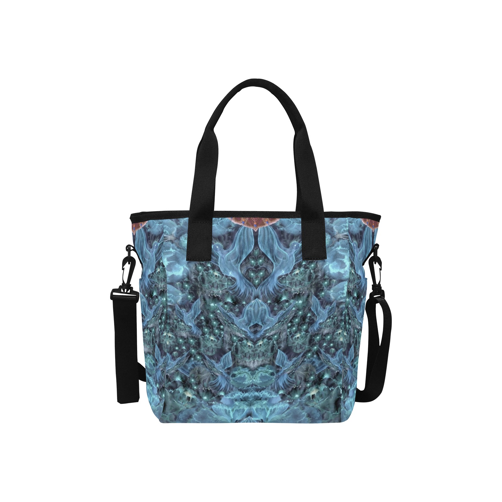 Nidhi Decembre 2014- pattern-5-2 neck back Tote Bag with Shoulder Strap (Model 1724)