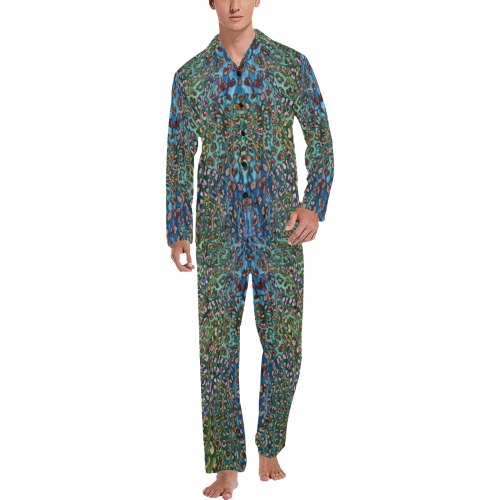 panther Men's V-Neck Long Pajama Set