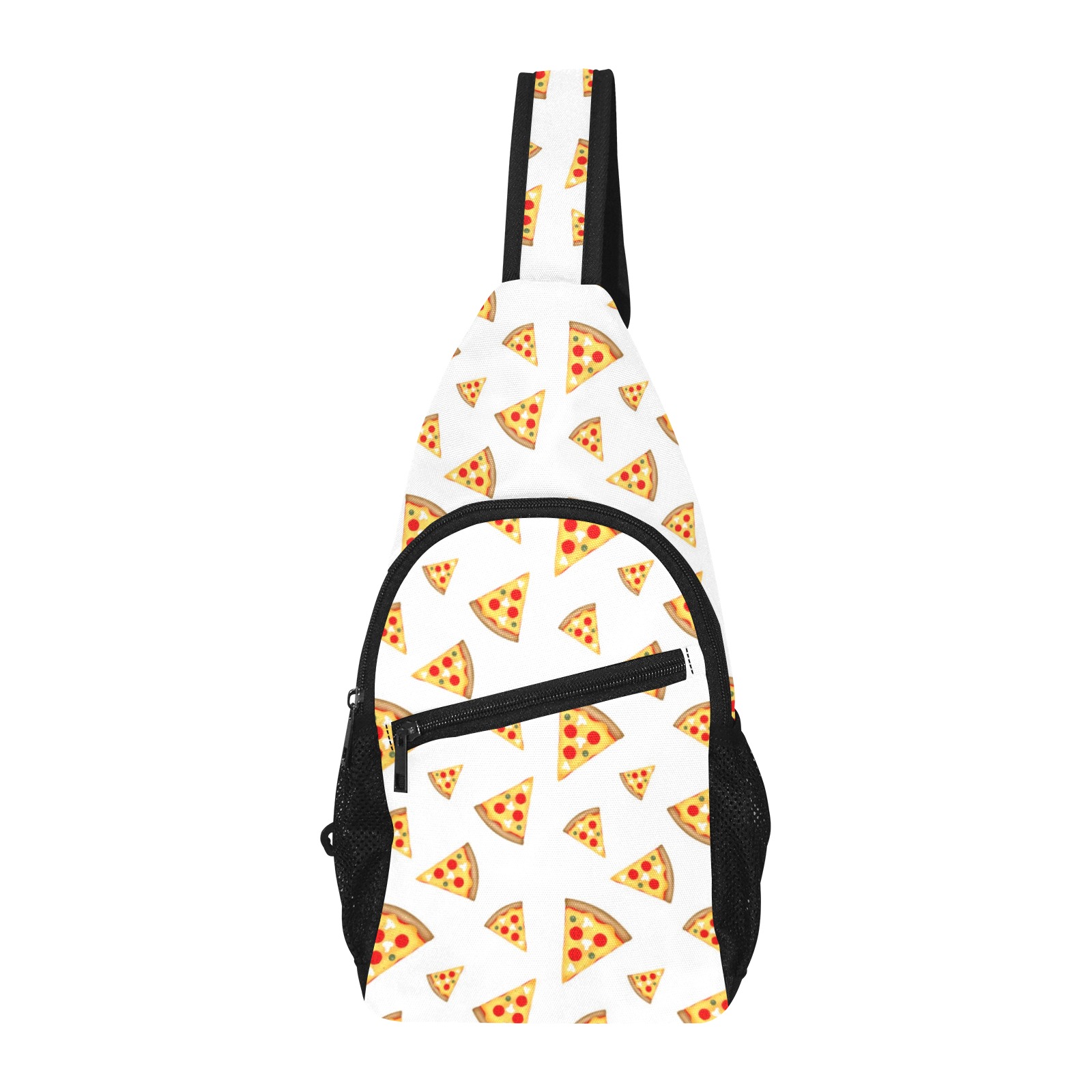 Cool and fun pizza slices pattern on white All Over Print Chest Bag (Model 1719)