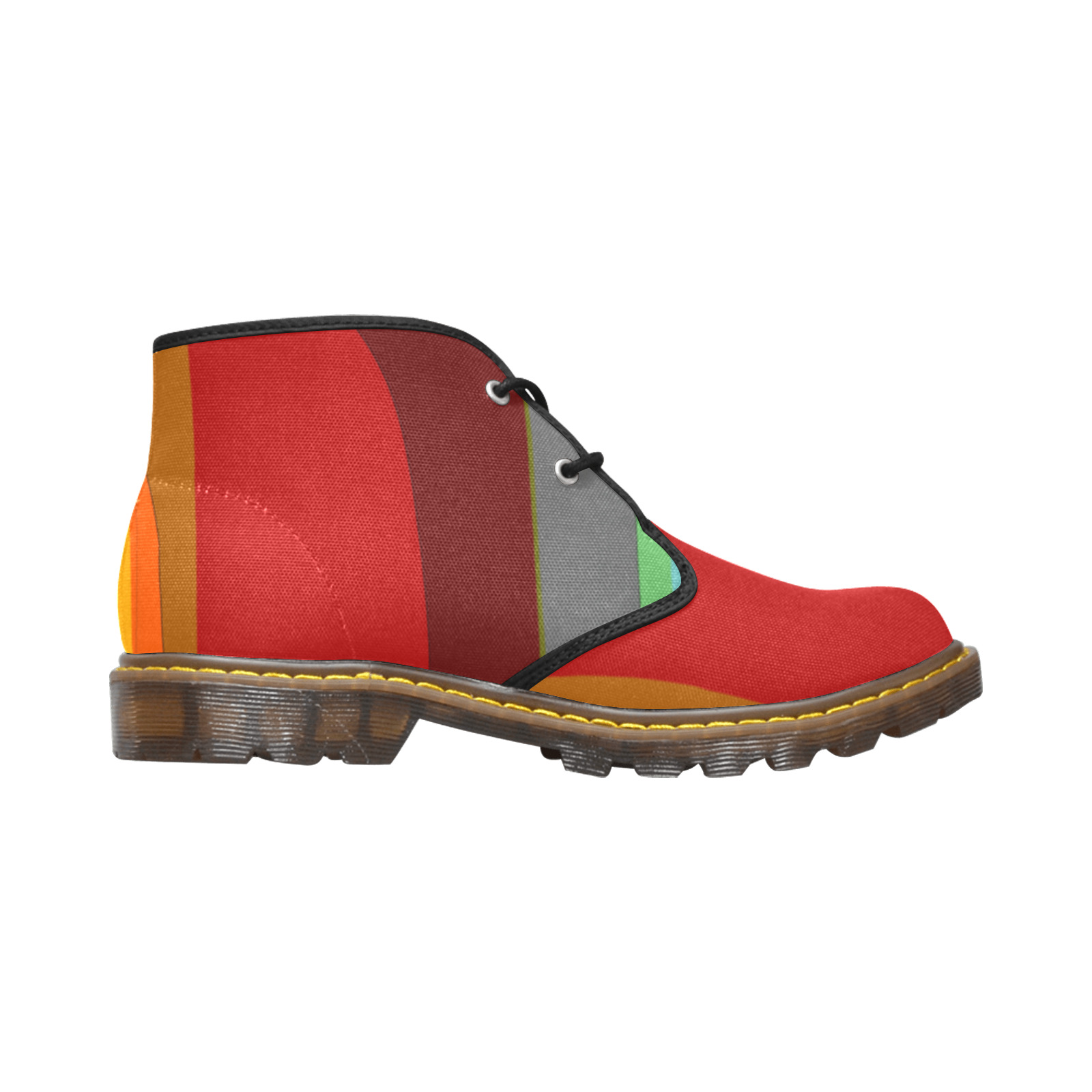 Colorful Abstract 118 Men's Canvas Chukka Boots (Model 2402-1)