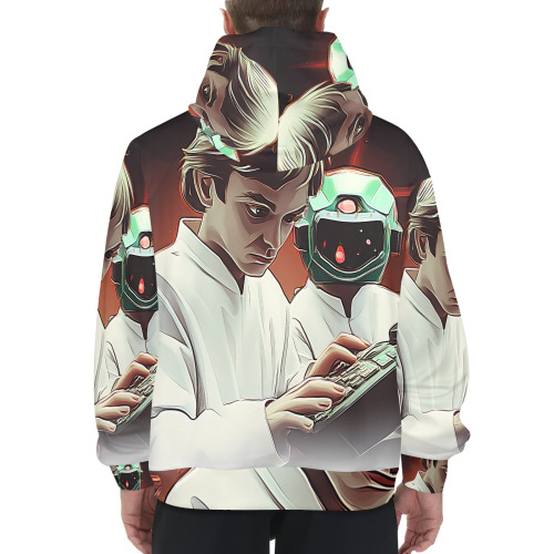 Cosmic Collaboration Men's Long Sleeve Hoodie (Model H55)