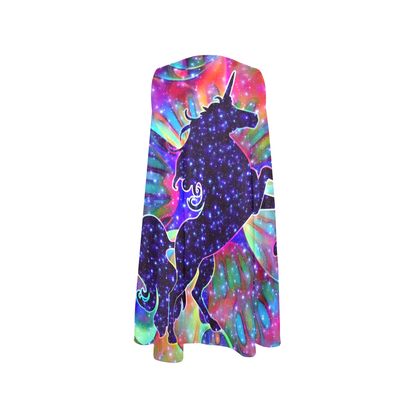 UNICORN OF THE UNIVERSE multicolored Sleeveless A-Line Pocket Dress (Model D57)