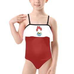 Ferald's Pillow Balloons Kids' Spaghetti Strap Ruffle Swimsuit (Model S26)