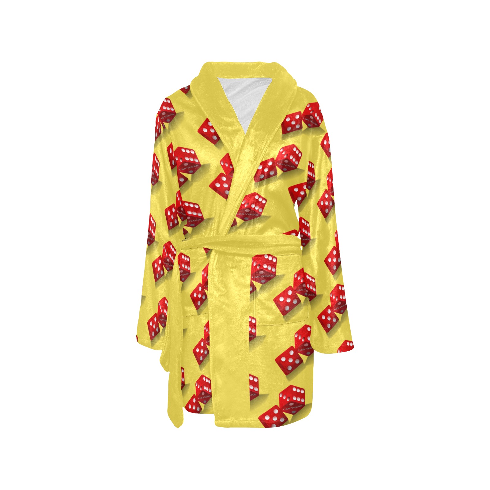 Las Vegas Craps Dice - Yellow Women's All Over Print Night Robe