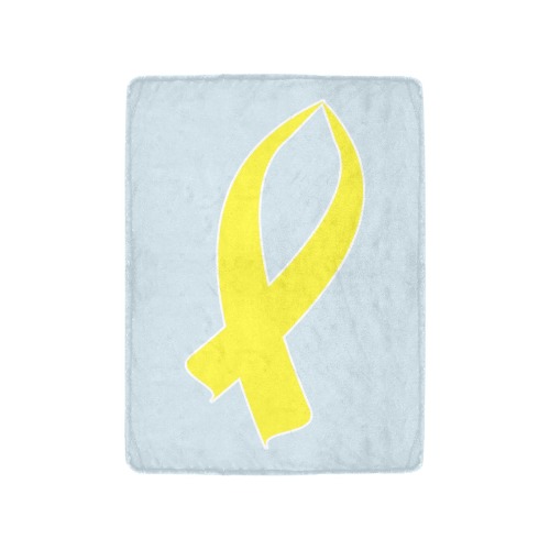 Awareness Ribbon (Yellow) Ultra-Soft Micro Fleece Blanket 30"x40" (Thick)