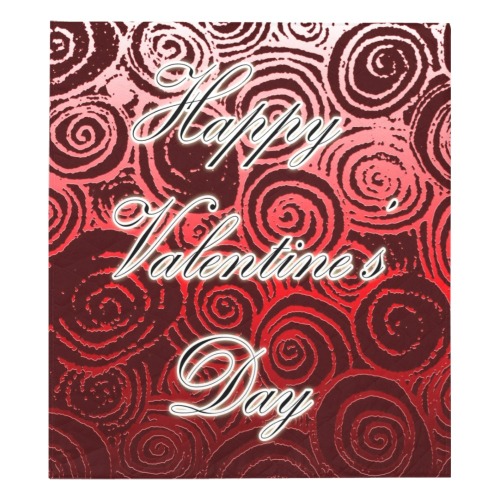 Happy Valentine's Day (Red Swirls) Quilt 70"x80"
