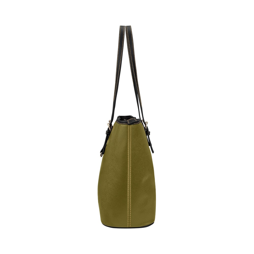 dirt brown Leather Tote Bag/Large (Model 1651)