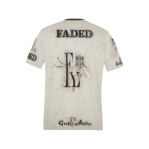 FADED Collectable Fly Men's All Over Print T-Shirt (Solid Color Neck) (Model T63)