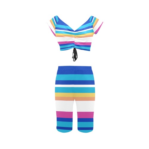 Stripes Collectable Fly Women's Crop Top Yoga Set