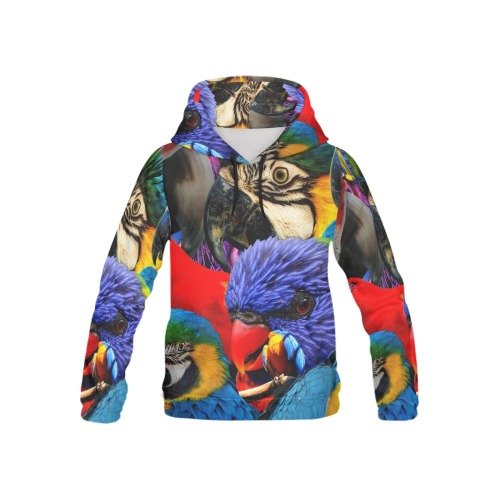 PARROTS All Over Print Hoodie for Kid (USA Size) (Model H13)