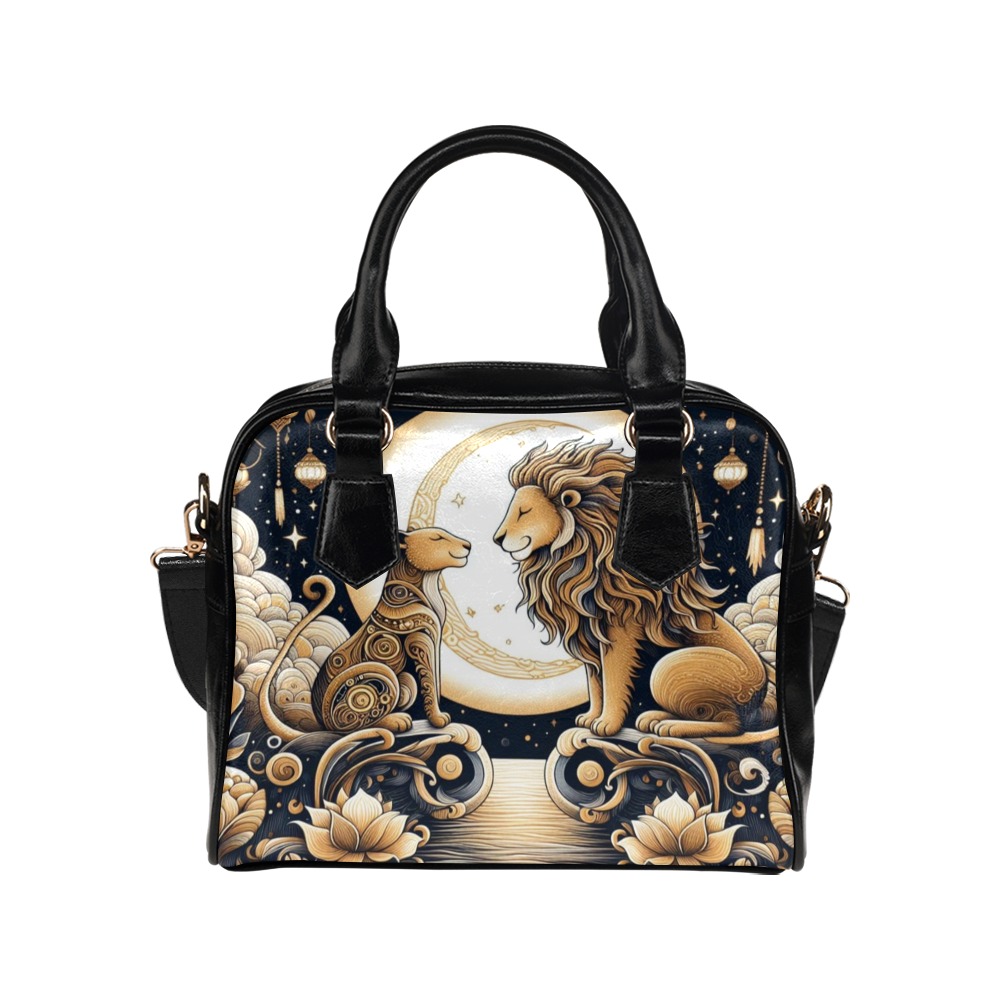 Moonlight Lions Love Shoulder Handbag (Model 1634)