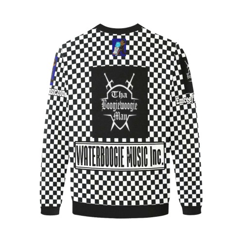 DIONIO Clothing - BWM Checkered Sweatshirt Men's Oversized Fleece Crew Sweatshirt (Model H18)