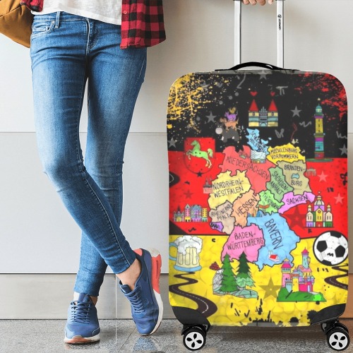 Germany 2022 Pop Art by Nico Bielow Luggage Cover/Large 26"-28"