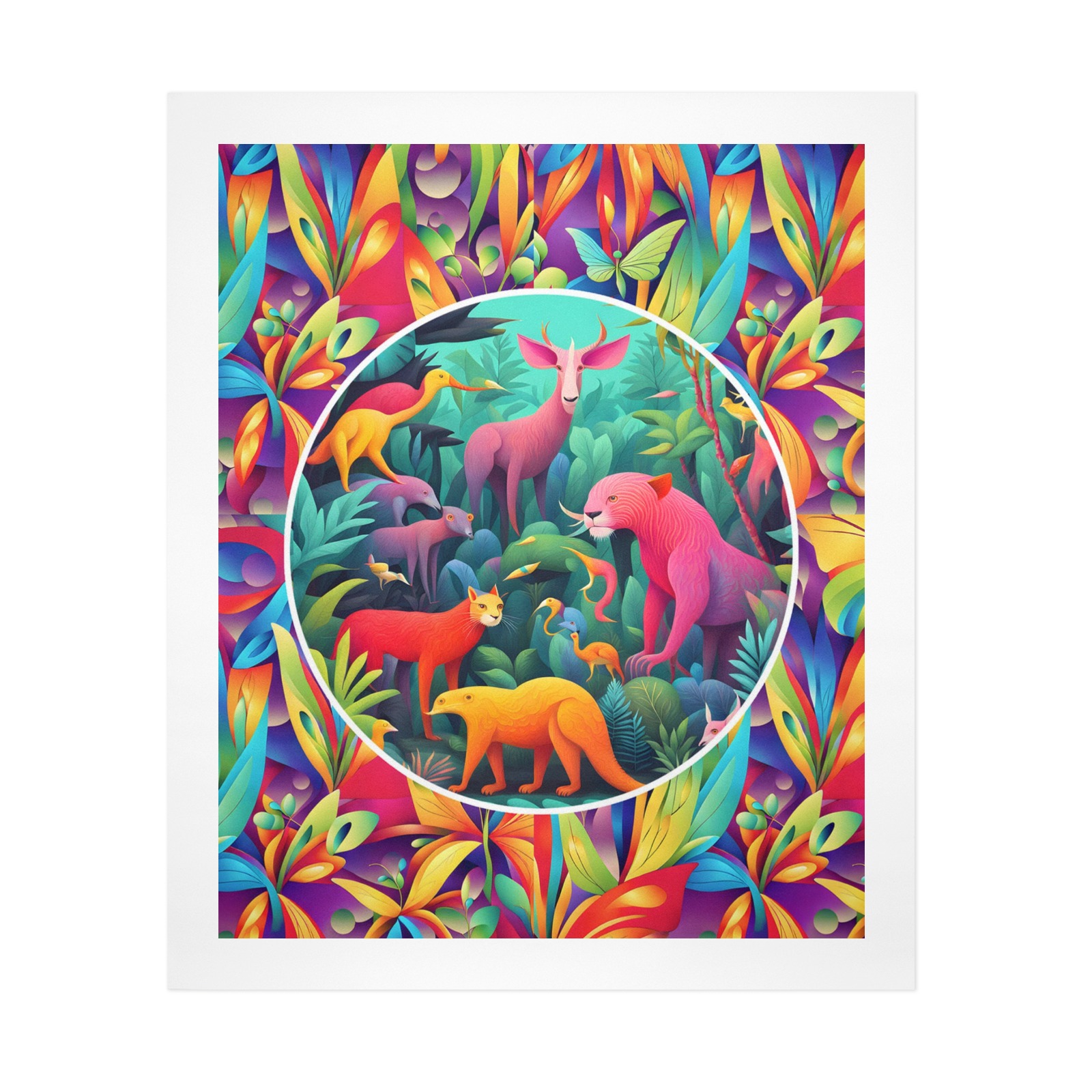 Animal Jungle Art Print 20"x24" (4 Pieces)