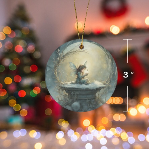 Christmas Wish 3 inch Round Ceramic Ornament