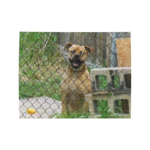 A Smiling Dog Rectangle Jigsaw Puzzle (Set of 110 Pieces)