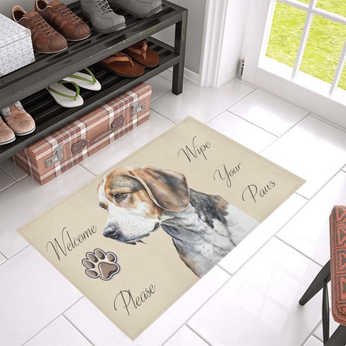 Beagle Welcome Please Wipe Your Paws Azalea Doormat 30" x 18" (Sponge Material)