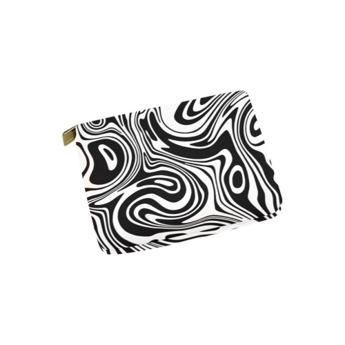 Black and White Marble Carry-All Pouch 6''x5''