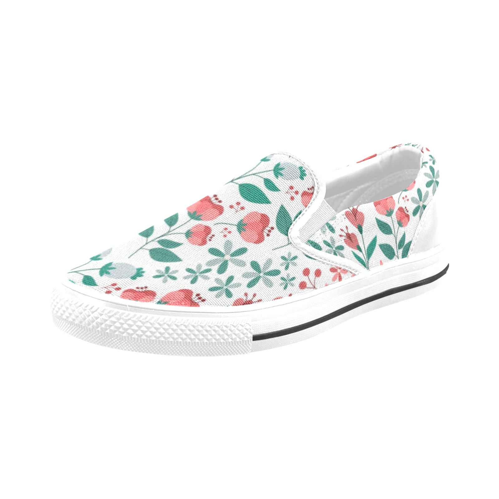 Little Pink Flowers Slip-on Canvas Shoes for Kid (Model 019)
