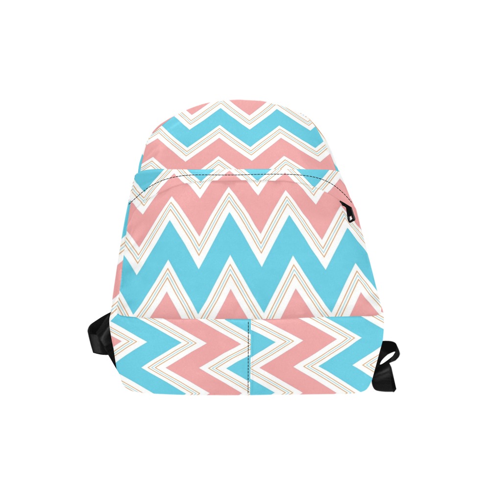 Pink and Blue Chevron Unisex Classic Backpack (Model 1673)