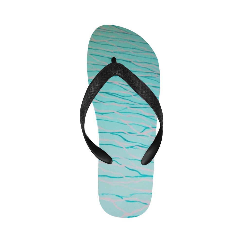 Aquamarine Blue Flip Flops for Men/Women (Model 040)