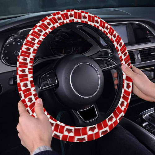 Canadian Flag Steering Wheel Cover with Anti-Slip Insert