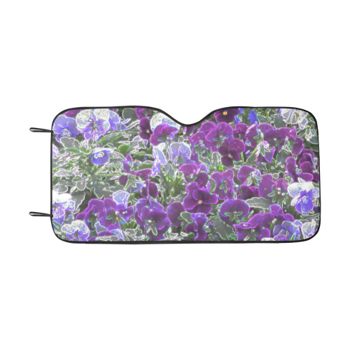 Field Of Purple Flowers 8420 Car Sun Shade 55"x30"