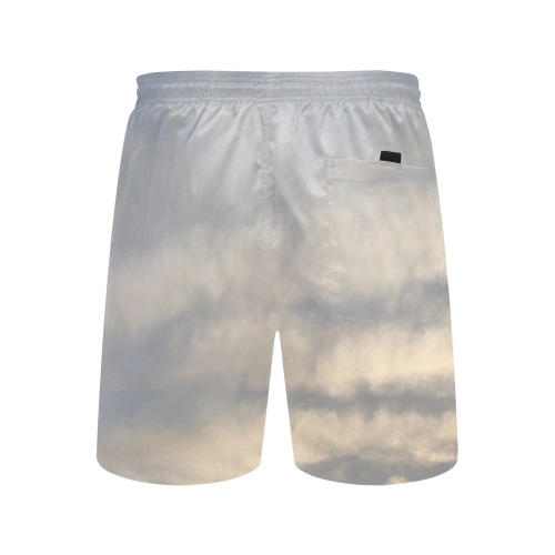 Rippled Cloud Collection Men's Mid-Length Beach Shorts (Model L51)