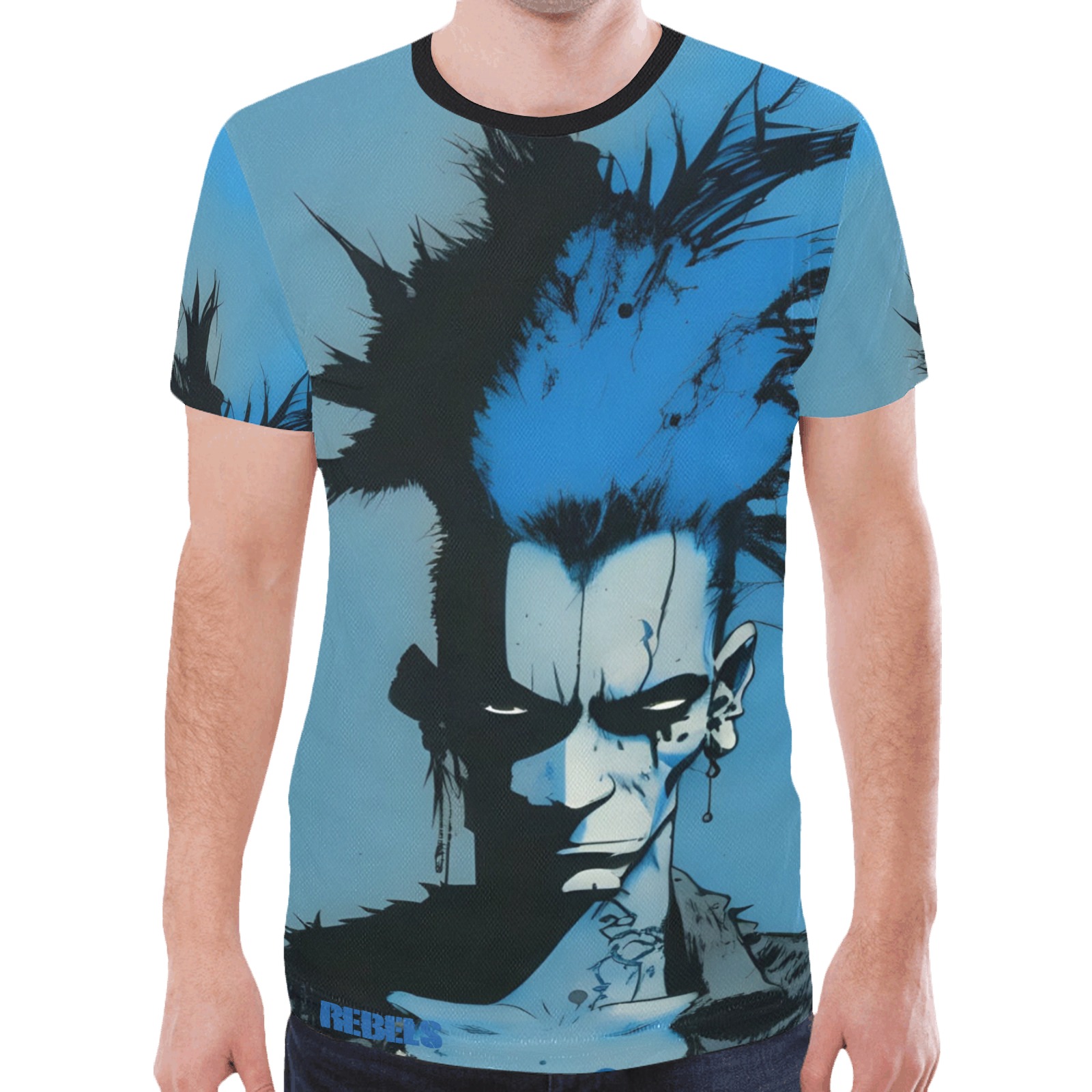 Rebels Blue Man New All Over Print T-shirt for Men (Model T45)