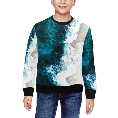 Ocean And Beach All Over Print Crewneck Sweatshirt for Kids (Model H29)