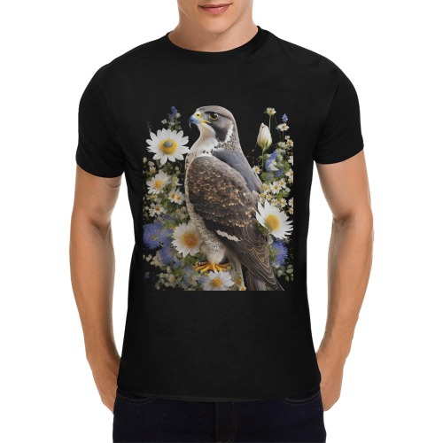 falcon against a black background Men's T-Shirt in USA Size (Front Printing Only)
