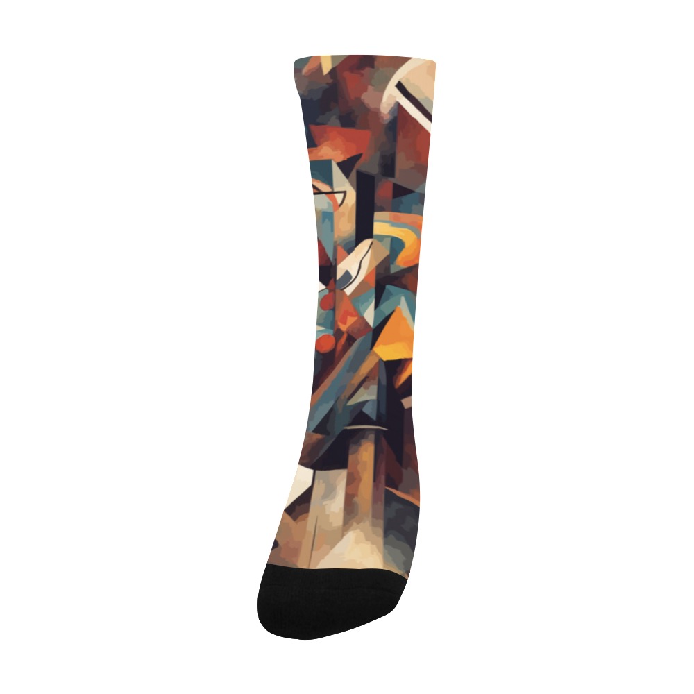 Fantastic abstract art of cool imaginative shapes Men's Custom Socks