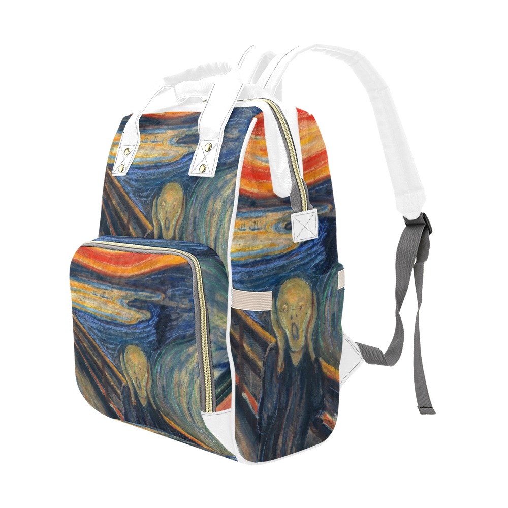 Edvard Munch-The scream Multi-Function Diaper Backpack/Diaper Bag (Model 1688)